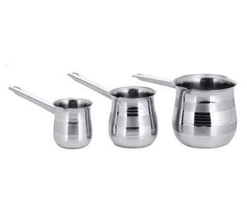 3 Pieces Stainless Steel Coffee Warmer With Steel Handle - Silver in KSA