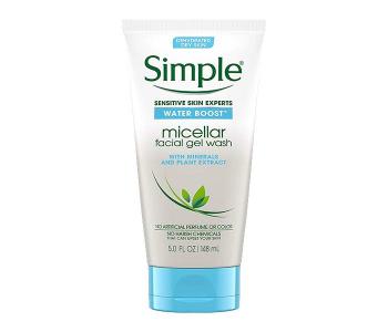 Simple Water Boost Micellar Facial Gel Wash For Sensitive Skin - 148ml in KSA