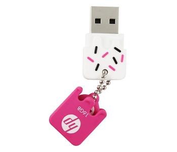 HP V178B 8GB Ice Cream Shape USB Flash Drive With Keychain - Pink in KSA