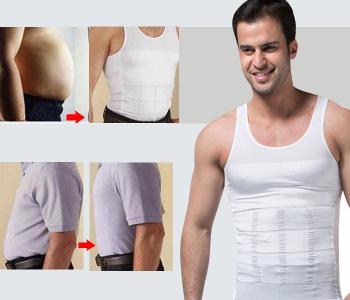 Express Delivery - New Slim N Lift Slimming Shirt For Men White - XXL JA009 - ID 39525