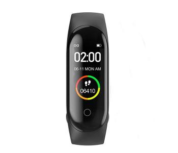 Smart Bluetooth Sports Bracelet Fitness Band With Heart Rate Monitor For Android & IOS For Zen M4 - Black in KSA