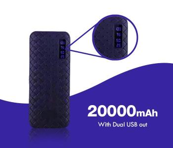 HNS-1 Portable Power Bank Dual USB 20000mAh - Blue in UAE