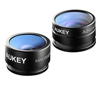 AUKEY PL-A2 2-in-1 Mini 10X Macro Lens & Mini 160 FOV Fish Eye Wide-Angle Lens - Black in KSA