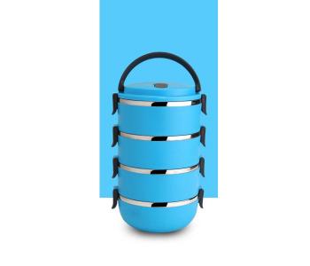 Portable Cute 4 Layers Leak-Proof Stainless Steel Thermal Lunch Box Picnic Food Storage Container Blue in UAE