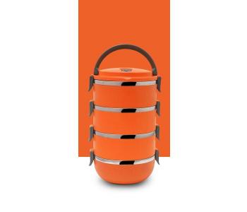 Portable Cute 4 Layers Leak-Proof Stainless Steel Thermal Lunch Box Picnic Food Storage Container Orange in UAE