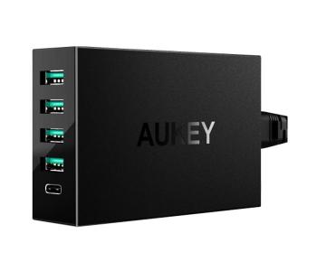 AUKEY PA-Y5 5-Port USB Type-C Charging Station With Quick Charge 3.0 - Black in KSA
