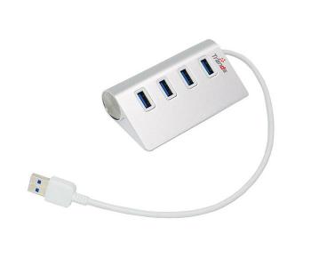 Express Delivery - Trands TR-HB6880 Alloy Aluminium USB 3.0 Multi 4 Port USB Hub for PC - Silver - ID 40832