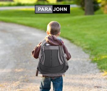 Para John PJSB6010A14 14-inch School Backpack - Black in UAE
