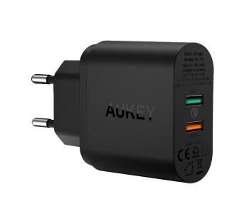 AUKEY PA-T13 Dual Port Wall Charger With Quick Charge 3.0 - Black in KSA