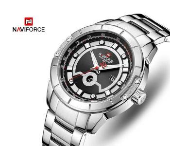 Naviforce Stainless Steel Watch Black NF-9166 - Silver in KSA