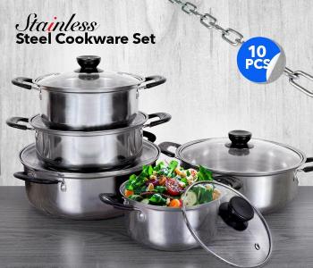 10 PCS Stainless Steel Stock Pot Set With Cooltouch Handle in KSA