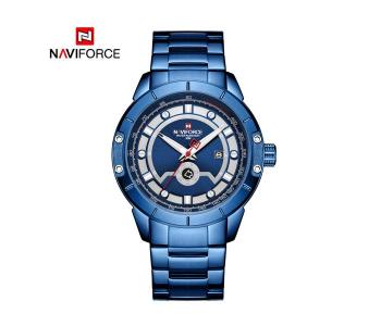Naviforce Stainless Steel Watch Black NF-9166 - Blue in KSA
