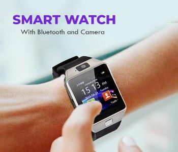 Smart Watch Rubber Strap With Sim Slot DZ-09 - Black in KSA