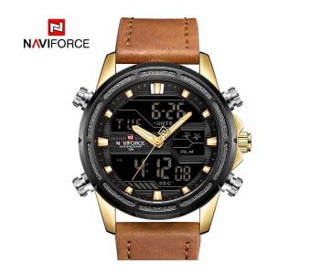 Naviforce 9138 Sports Waterproof Strap Watch For Men - Brown in KSA
