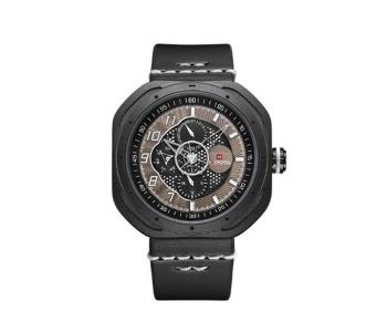 Naviforce 9141 Luxury Quartz Wristwatches Round Sport Watch For Men - Black in KSA