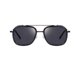 Unisex Square Design Steam Punk Metal Shields Sunglasses - Black in UAE