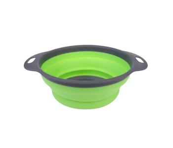 Silicone Foldable Kitchen Drain Basket Colander Bowl - Green in KSA