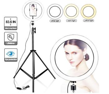 TikTok SELFIE RING WITH LONG TRIPOD STAND AND CELL PHONE HOLDER JA107 in KSA
