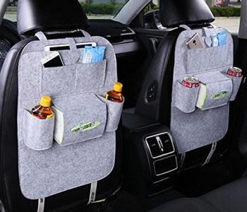 Auto Car Seat Back Multi-Pocket Travel Storage Hanging Bag Organizer Holder - GREY in KSA