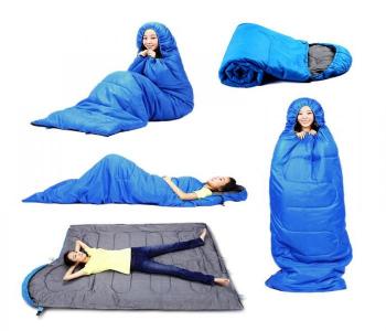Fabric Polyester Waterproof Outdoor Hiking Travel Single Thick Carry Bed Camping Bag - Blue in KSA