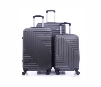 Para John 3-Piece Maze Trolly Luggage Set PJTR3077DC - Dark Grey in UAE