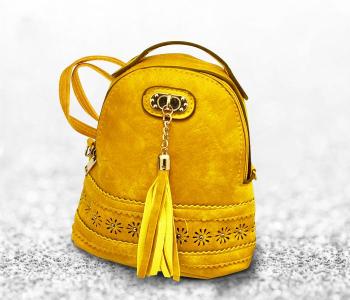 Women PU Leather High Quality Shoulder Bag 3002 - YELLOW in KSA