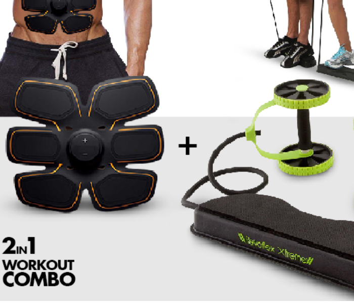 Revoflex Xtreme Thin Waist Fitness Workout Training Equipment Gym Exercise Machine + Six Pack ABS Stimulator in KSA