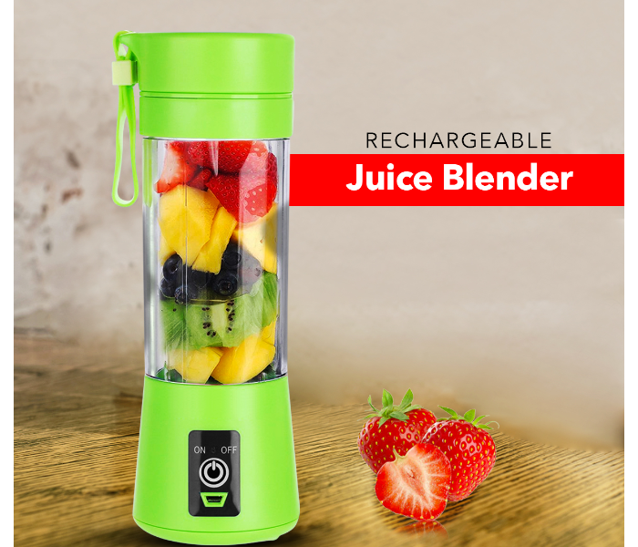 Portable Rechargeable Juice Blender With 6 Stainless Steel Blade - Green in KSA