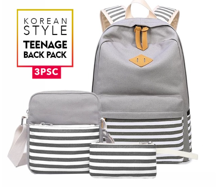 3 Pieces Set Bags For Travel Backpack And Satchel For Women - Grey in OMAN