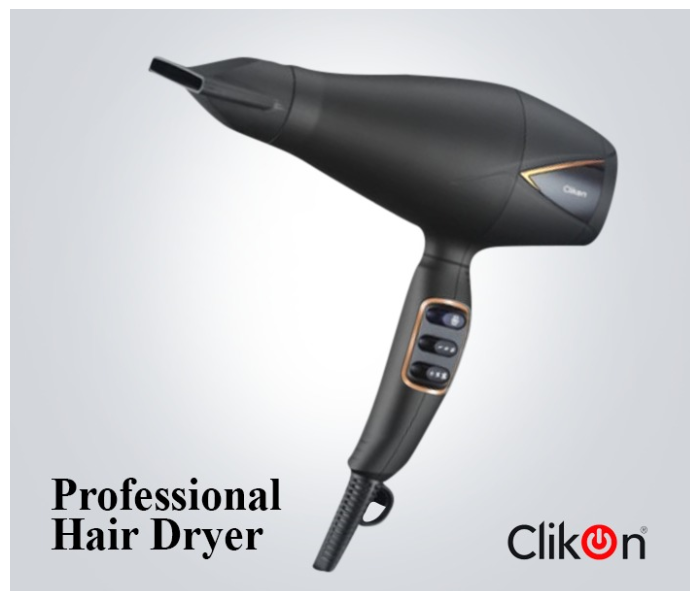 Express Delivery - Clikon CK3303 Professional Hair Dryer - Black - ID 50463