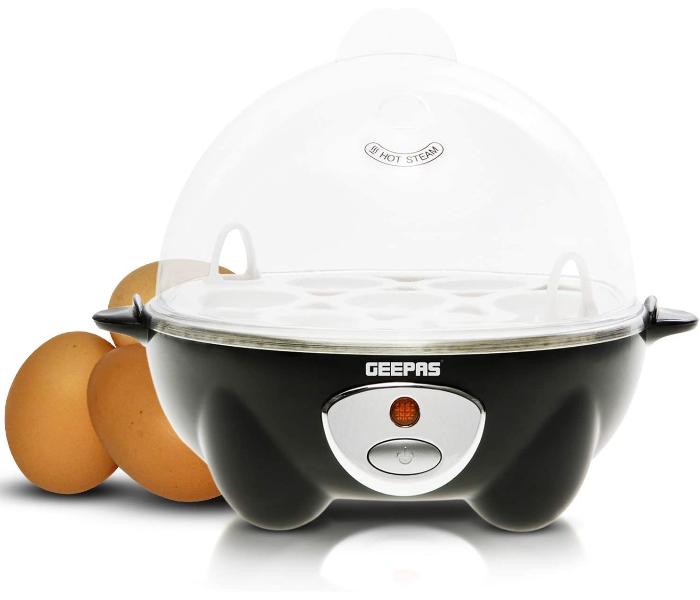 Geepas GEB63020UK 2 In 1 Upto 7 Capacity Egg Boiler - Black in UAE