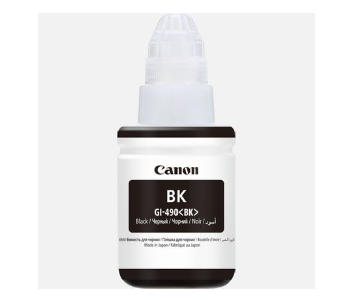 Canon GI-490 Black Ink Bottle Front View - ID 50012