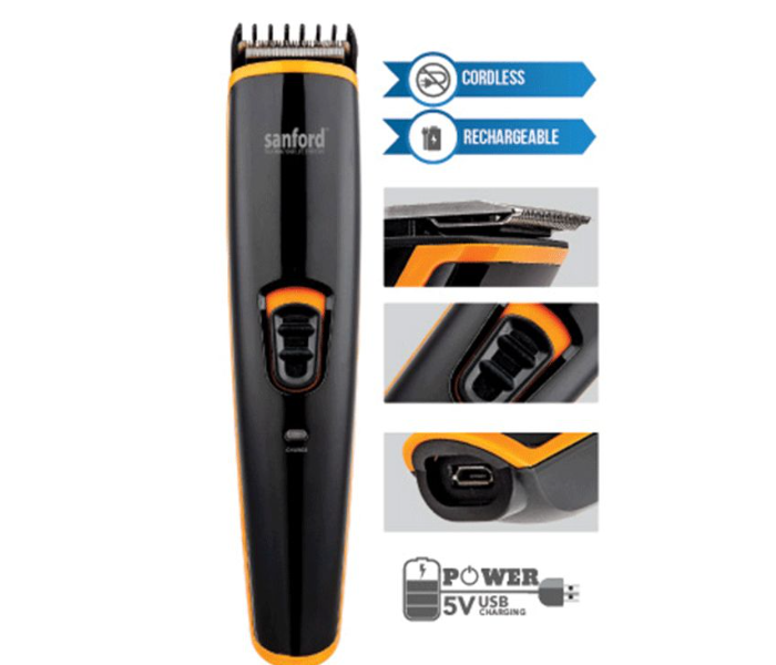 Express Delivery - Sanford SF1968HC USB Trimmer for Men - Black - ID 49380