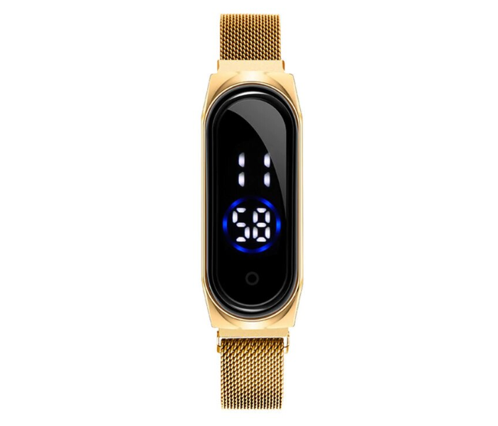 Jongo New Trend Digital Wrist Watch JA157-1 Touch Screen With Magnetic Mesh Belt - Gold in KSA