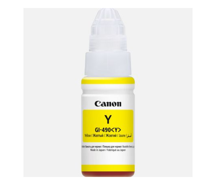 Canon GI-490 Yellow Ink Bottle Front View - ID 50014