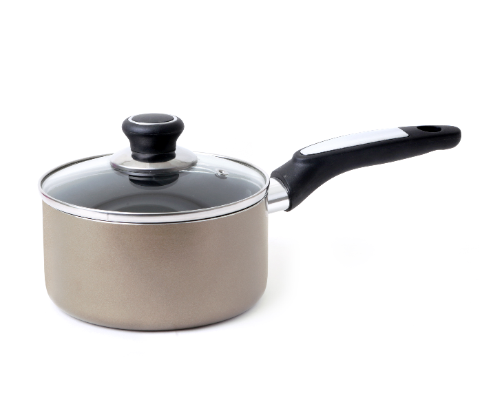 Express Delivery - Royalford RF2962 20cm Non Stick Sauce Pan with Lid - Gold - ID 1484