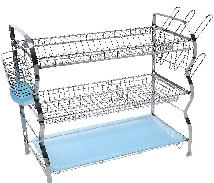 Express Delivery - Royalford RF2569 665 x 260 x 477 mm Wall Hanging Dish Rack - Silver - ID 334