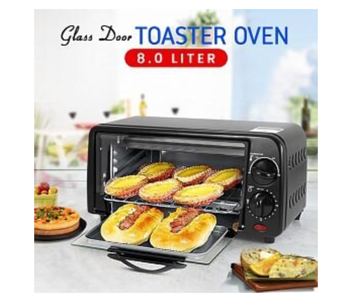 Mr. Chef MC208EO 8 Liter Toaster Oven With Tempered Glass Door - Black in UAE