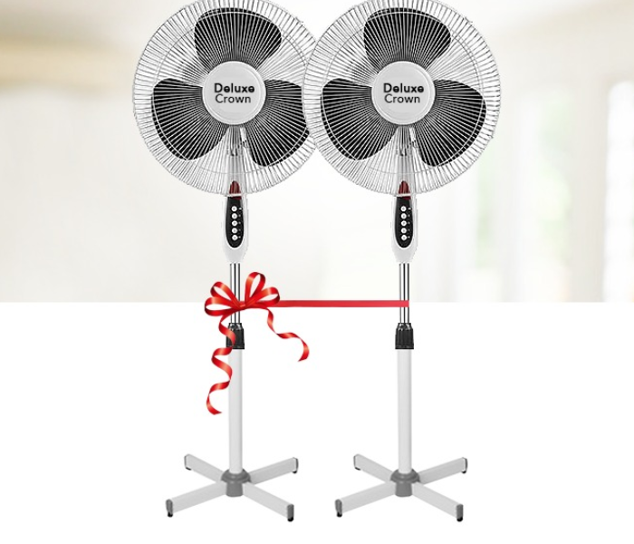 Deluxe Crown 16 Inches 3 Speed Floor Stand Fan - 2 Pcs in UAE