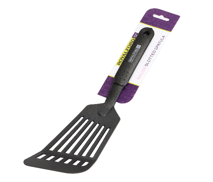 Express Delivery - Royalford RF1198-NLSS Nylon Long Slotted Spatula - Black - ID 1176