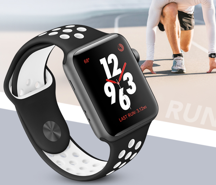 W5 Smart Watch Heart Rate Blood Pressure Monitor Sports Tracker Bracelet - Black in KSA