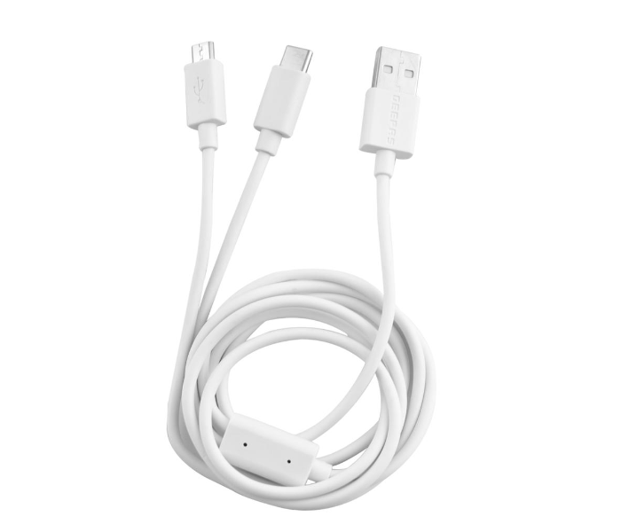 Geepas GCC58028 2 In 1 Micro USB And Type C Cable - White in UAE