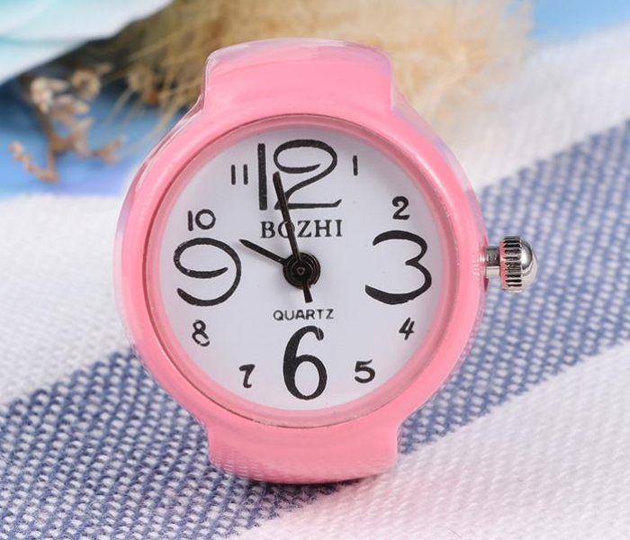 Express Delivery - Finger Ring Fashion Exquisite Quartz Watch 1 Pc - Pink - ID 52430