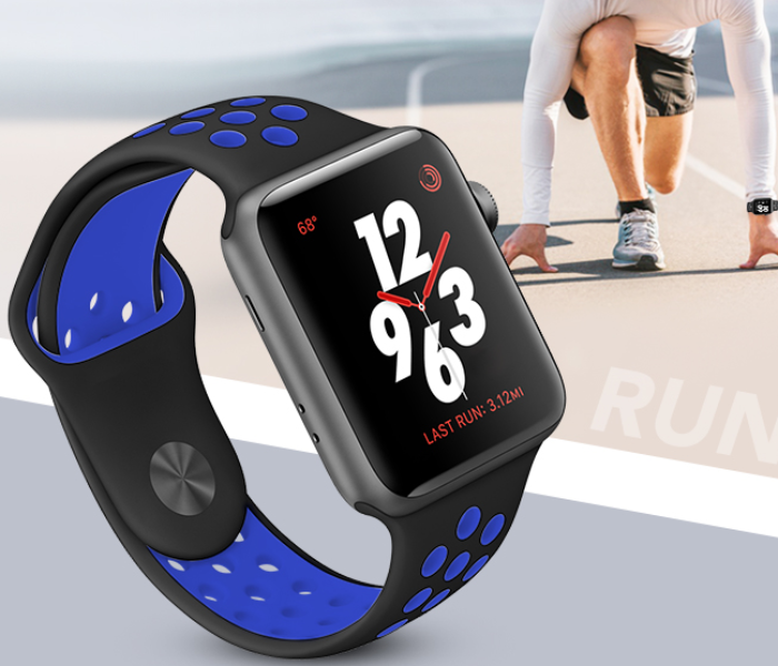 W5 Smart Watch Heart Rate Blood Pressure Monitor Sports Tracker Bracelet - Blue in KSA