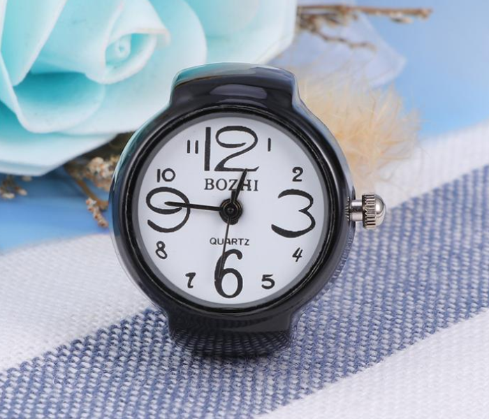 Express Delivery - Finger Ring Fashion Exquisite Quartz Watch 1 Pc - Black - ID 52427