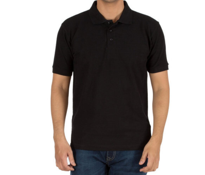 Express Delivery - Premium Honey Comb Polo T-Shirt for Large Men - Black - ID 53831