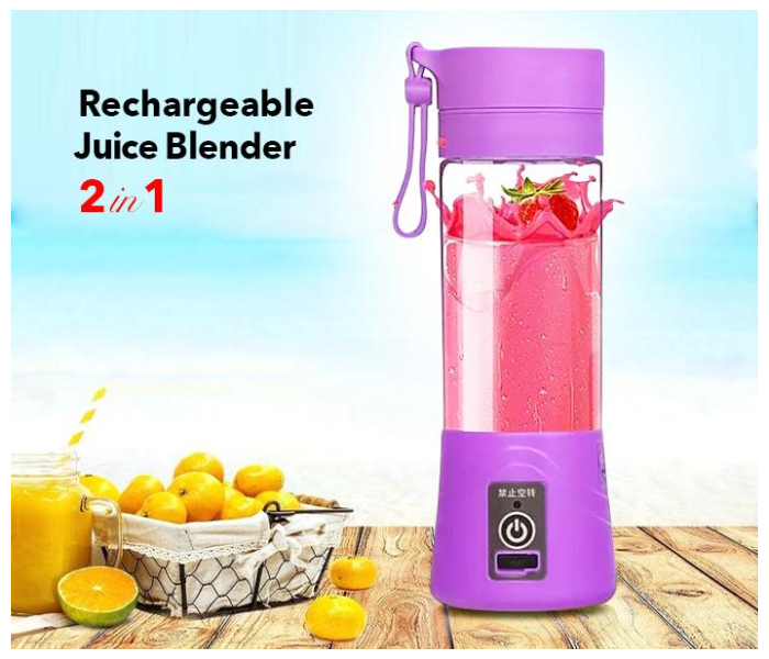 Portable Rechargeable Juice Blender 6B With USB Charger JA016 - Purple in KSA