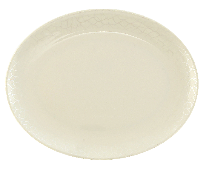 Royalford RF4495 16-inch Melamine Ware Oval Plate - White Pearl in UAE