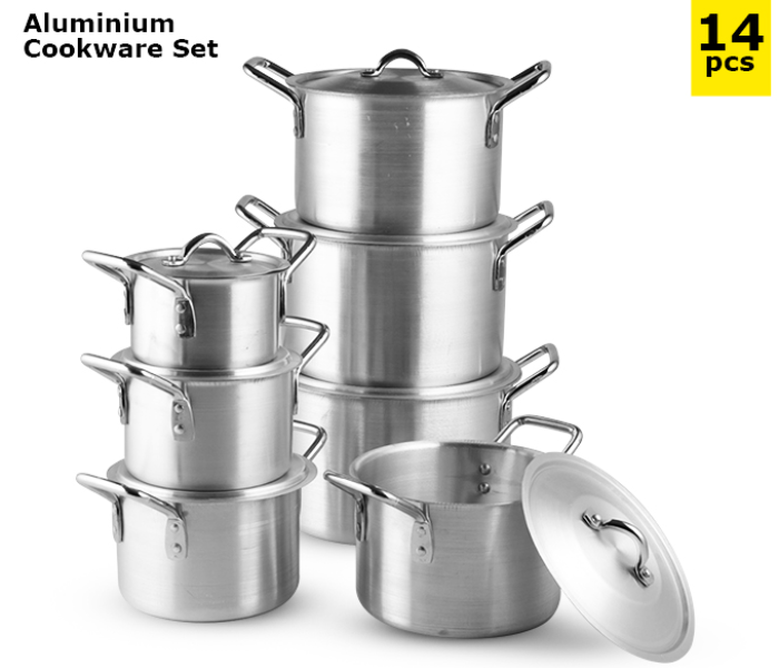 14 Pcs Aluminium Cooking Pot Set JA038 in KSA