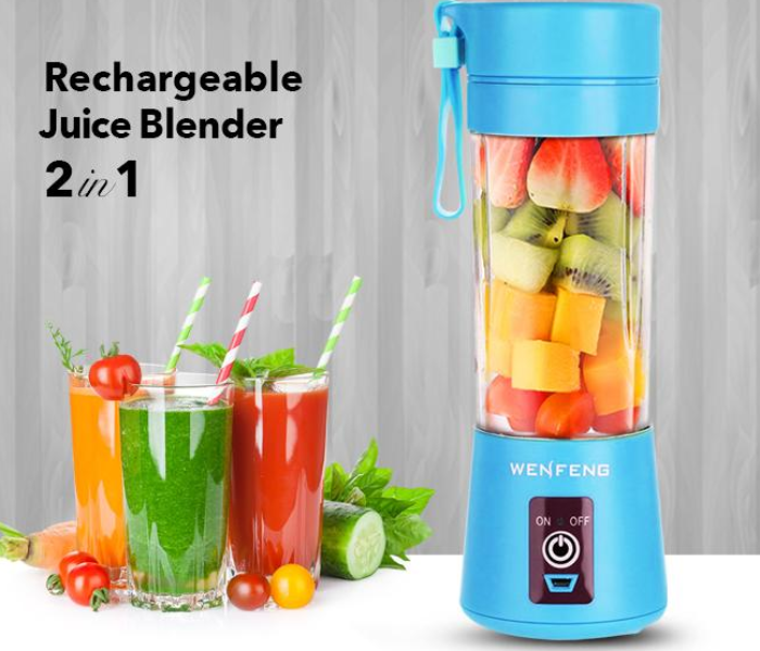 Portable Rechargeable Juice Blender 6B With USB Charger JA016 - Blue in KSA